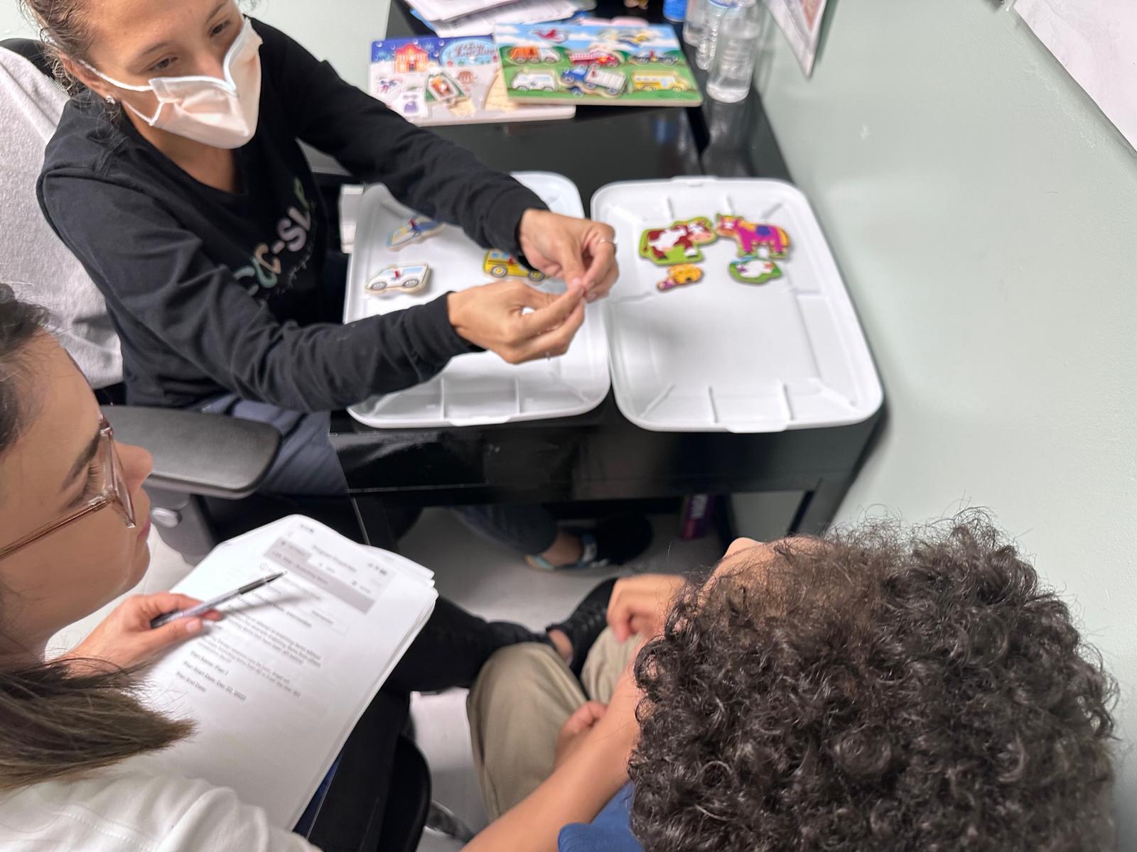 hand of child learning speech in DSA